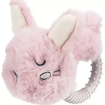 Hračka pro psa Hračky pro psy, růžový králíček 14cm (JUNIOR králíček na kroužku)