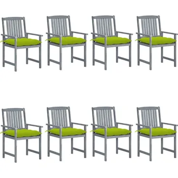 OMAXI Zahradní židle s poduškami 8 ks masivní akáciové dřevo šedé 508527