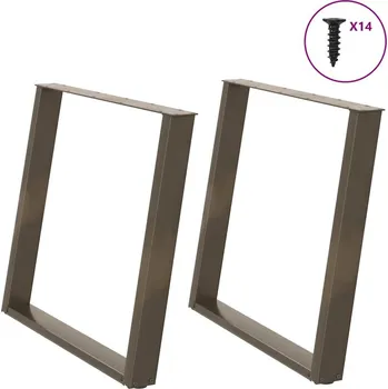 Stolová podnož OMAXI Nohy k jídelnímu stolu ve tvaru U, 2 ks, přírodní ocel, 100 x (72-73) cm, ocel 314673