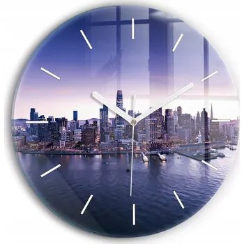 Obraz Tichá nástěnná skleněná hodina s výhledem na San Francisco kulatý průměr 30 cm