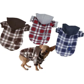 Obleček pro psa Modrá košile pro psa s kapucí 36-38cm (Oblečky pro pro psy)