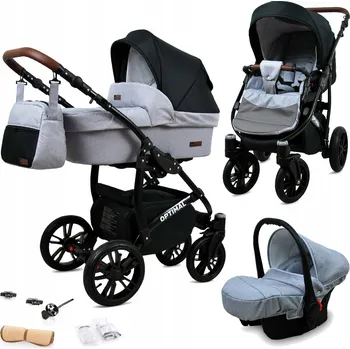 Kočárek Dětský kočárek 3v1 BabyLux Optimal: sportovní kočárek, hluboká korba a autosedačka