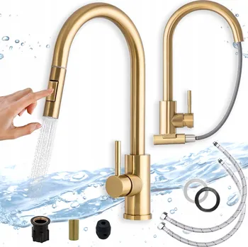 Vodovodní baterie Kuchyňská stojánková baterie APKOMFORT TORA SLIM zlatá