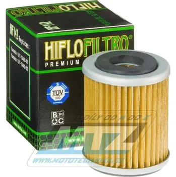 Motodíl Filtr olejový HF142 (HifloFiltro) - Yamaha YZF250 + WRF250 + YZF400 + WRF400 + WRF426 + YZF426 + TTR250 + YFM350 Warrior + YFM350 Wolverine + YFM350 Raptor + YFM400 BigBear + TM Racing 250 + TM Racing HF142