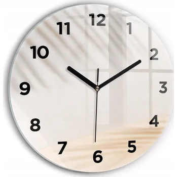 Hodiny Ozdobné nástěnné hodiny s krásnou grafikou Krémová abstrakce kulatý průměr 30 cm