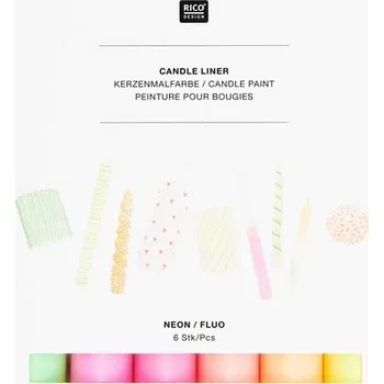 Speciální výtvarná barva Rico design sada voskových per pro malování na svíčky 6 ks neonové barvy