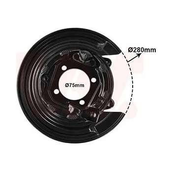 Brzdový kotouč Ochranný plech proti rozstřikování, brzdový kotouč VAN WEZEL 5393378