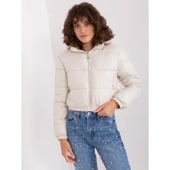 Světle béžová zimní prošívaná crop bunda NM-KR-P22-6630-12.99P-light beige Velikost: XL