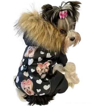 Obleček pro psa Zimní kombineza pro psa jorkšír černá