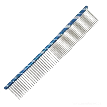 Kartáč pro zvířata Kovový hřeben pro pa 16 cm modrý 50/50 hroty 26 mm (Hřebeny pro psy)