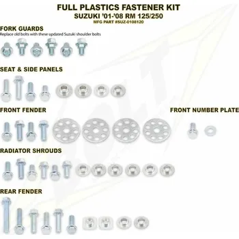 Kompletní sada plastových šroubů pro Suzuki RM125/250 SUZ-0108120