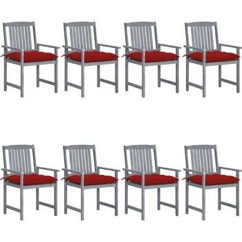 OMAXI Zahradní židle s poduškami 8 ks masivní akáciové dřevo šedé 508473