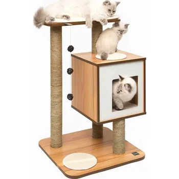 Škrabadlo pro kočky Vesper V-base hnědé 55,5x56x81,5cm