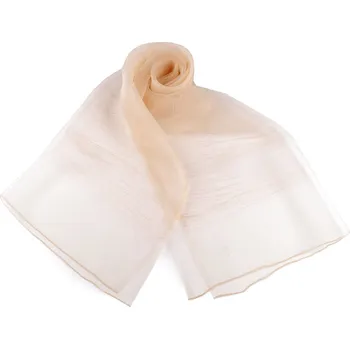 Šátek Společenský šátek / šála s obsahem hedvábí a lurexem dvouvrstvý 70x190 cm Varianta: 1 béžová světlá zlatá, Balení: 1 ks