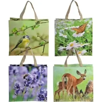 Cestovní taška Esschert Design DÁREK K OBJEDNÁVCE nad 5000Kč - ESSCHERT DESIGN Taška s potiskem sýkorka/levandule/koloušek/motýl