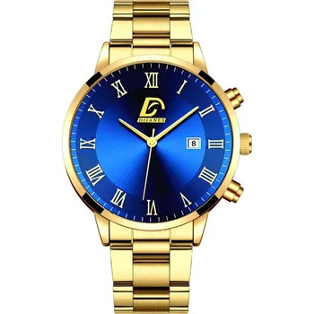 Hodinky Pánské analogové hodinky s kovovým páskem TF877 Barva (Varianta): Gold Blue