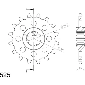 Řetězová sada pro motocykl Řetězové kolečko SUPERSPROX CST-1182:14 14 zubů, 525 TRIUMPH Speed Four 600 2002-2005
