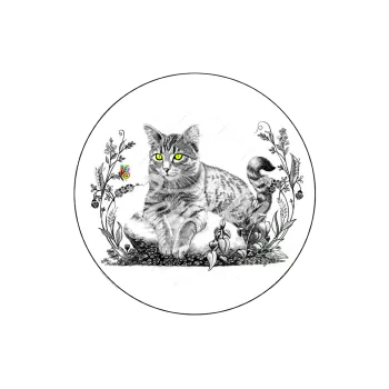 Jedlá dekorace na dort KOČKA kreslená, VARIANTA Jedlý papír dortovedekorace.cz 213