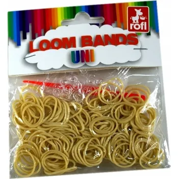 Náramek Gumičky na náramky, 200 ks, 16 g, béžové, s háčkováním a klipsy.