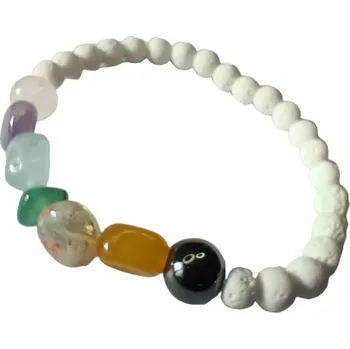 Náramek Ex Herbis AHDL náramek čakrový láva bílá EXLB6VAL1