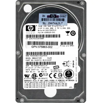 Interní pevný disk HP 438628-001 72GB 10K 16MB SAS 2.5" DG072A3515