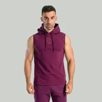 Pánské tílko GymBeam Tílko Essential Hoodie Tank Plum - STRIX Velikost: M, Barva: fialová
