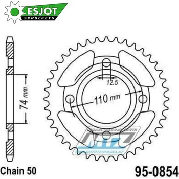 Řetězová sada pro motocykl Rozeta ocelová (převodník) 0854-36zubů ESJOT 50-35009-36 - Yamaha RD250+RD400 + XS250+XS400+XS500 95-0854-36-ES