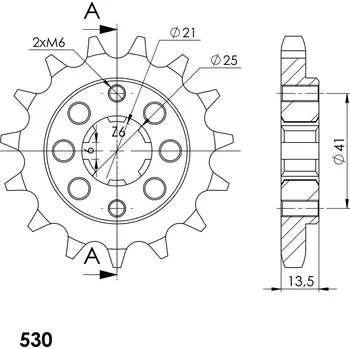 Řetězová sada pro motocykl Řetězové kolečko SUPERSPROX CST-286:15 15 zubů, 530 HONDA VF 500 F 1984-1987