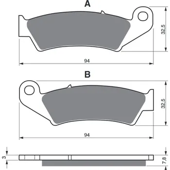 Brzdová destička Brzdové destičky GOLDFREN 004 S3 004 S3