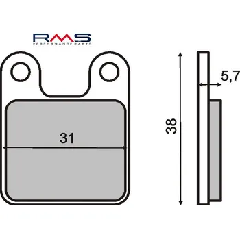 Brzdová destička Brzdové destičky RMS 225101400 organické 225101400
