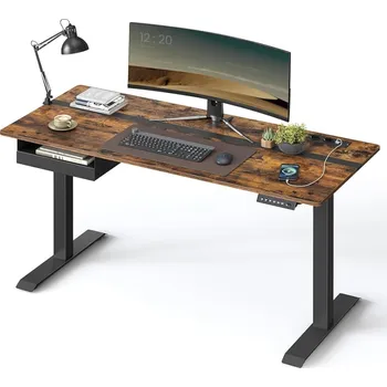 Psací stůl Paradox Elektrický výškově nastavitelný stůl APOLONIA 1400 x 600 / Černá - dekor dřeva