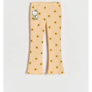 Dívčí kalhoty Reserved - Žebrované legíny Hello Kitty - broskvová - 769CY-24X - 769CY-24X-86