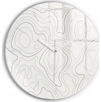 Hodiny Foto Skleněné Hodiny Nástěnné Do Moderních Interiérů Skvrny abstrakce průměr 30 cm