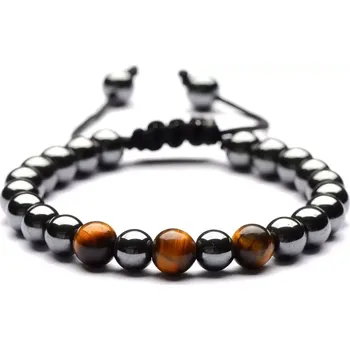 Náramek Stahovací náramek Hematit & Tygří oko