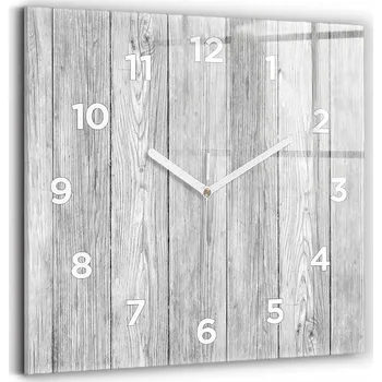 Hodiny Skleněné hodiny s motivem na zeď Tiché ručičky Kuchyně Dřevěné panely