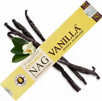 Vonná tyčinka Indické vonné tyčinky Golden Nag Vanilla Sladká Vanilka Aromaterapie Relaxace