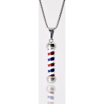 Řetízek Řetízek z chirurgické oceli - STŘÍBRNÝ BARBER POLE