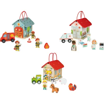 Dřevěná hračka Playtive Dřevěný domeček s figurkami