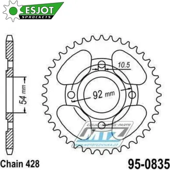 Řetězová sada pro motocykl Rozeta ocelová (převodník) 0835-48zubů ESJOT 50-15002-48 - Yamaha FZR80RR + RD80LC + RD125LC + SR125 + SR185 + TZR50 + TZR80 + TZR80RR + TZR125 95-0835-48-ES