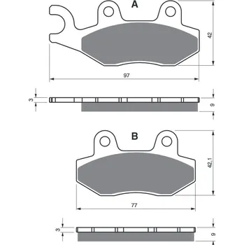 Brzdová destička Brzdové destičky GOLDFREN 334 AD KYMCO Like 125 2010-2015