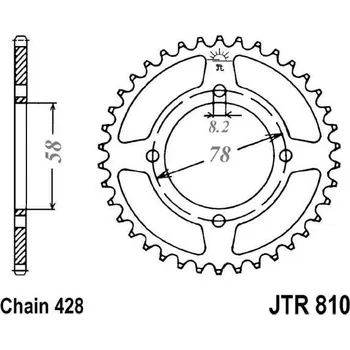 Řetězová sada pro motocykl Řetězová rozeta JT JTR 810-43 43 zubů, 428 HYOSUNG GA 125 Cruise I 1997-1997