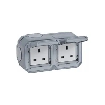 Elektrická zásuvka Plexo Anglická zásuvka 2x2P+Z nástěnná Legrand 069739L
