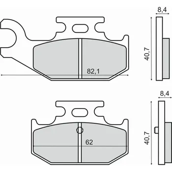 Brzdová destička Brzdové destičky RMS 225103180 organické YAMAHA YFM 700 Raptor 2006-2007