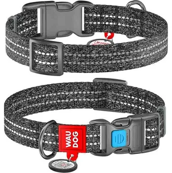 Obojek pro psa Obojek bavlna 20mmx28-40cm WAUDOG šedý