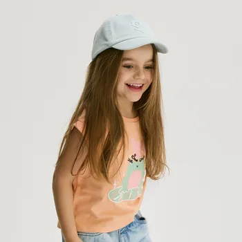 Dívčí tričko Reserved - Tričko s potiskem - mandarinková - 7189G-23X - 7189G-23X-104