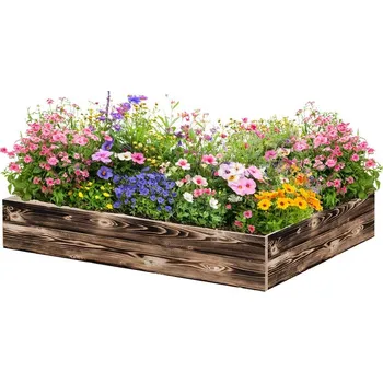 Vyvýšený záhon ATMOWOOD Dřevěný vyvýšený záhon 120 x 80 x 20 cm - opálený