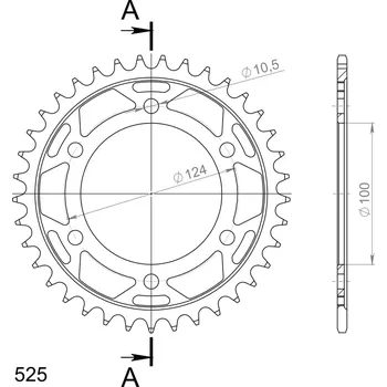 Řetězová sada pro motocykl Řetězová rozeta SUPERSPROX RFE-745:37-BLK černý 37 zubů, 525 DUCATI Monster 916 S4 2001-2003
