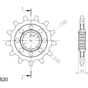 Řetězová sada pro motocykl Řetězové kolečko SUPERSPROX CST-250/300:14 14 zubů, 520 CST-250/300:14