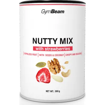 Fitness strava Nutty Mix s jahodami - GymBeam Balení (g): 300 g