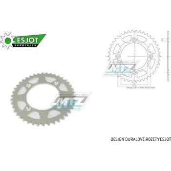 Řetězová sada pro motocykl Rozeta řetězová (převodník) Dural KTM50D-46zubů ESJOT 51-12013-46 - barva stříbrná - KTM 50SX / 14-23 + SX-E 5 / 20 + Husqvarna TC50 / 17-23 AL-KTM50D-46E